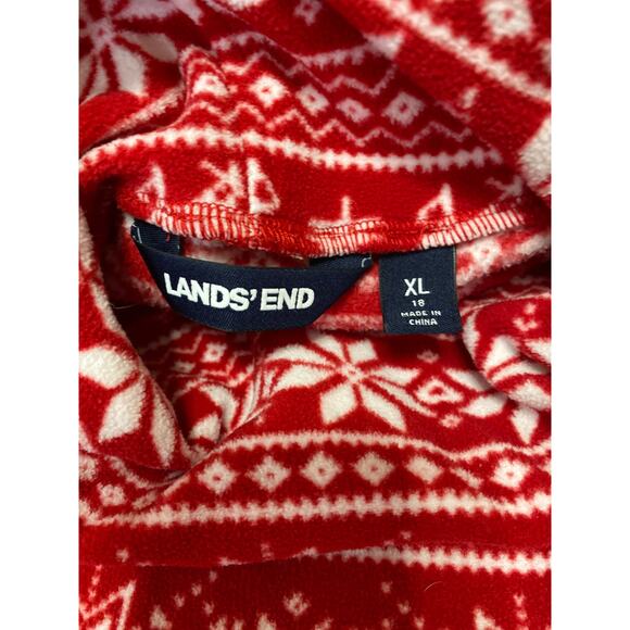 Lands' End Women's Red Fair Isle Turtleneck Long Sleeve Christmas Sweater Sz XL - Picture 4 of 5
